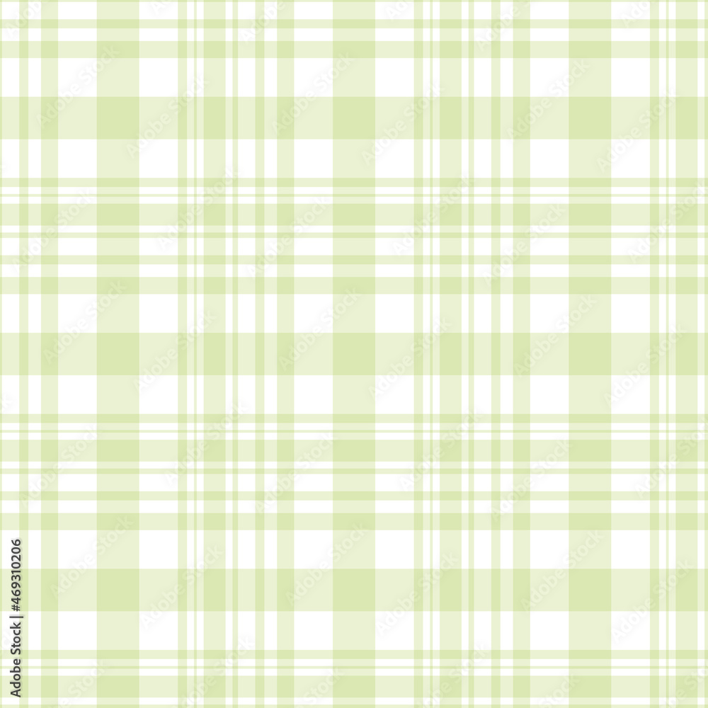 Vector seamless textile pattern - grid geometric design. Striped green fabric background. Cloth endless texture
