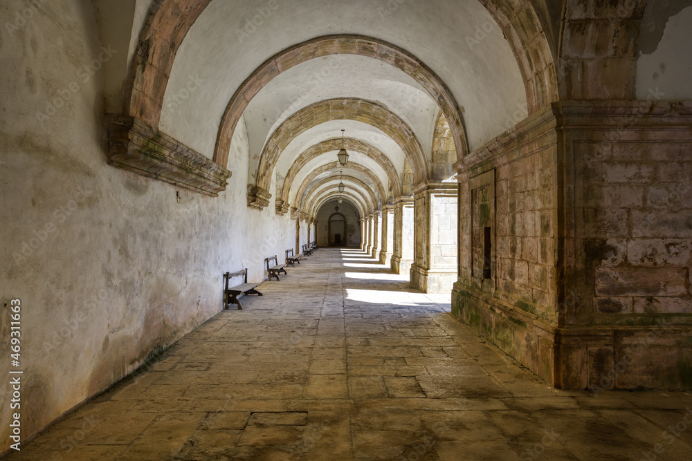 Monastery of Santa Clara-a-Nova, Corridor surrounding inner courtyard, Coimbra, Beira, Portugal