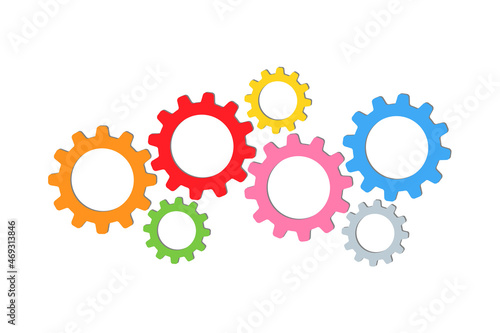 color flat set of gears