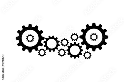 simple set of black gears and cogs