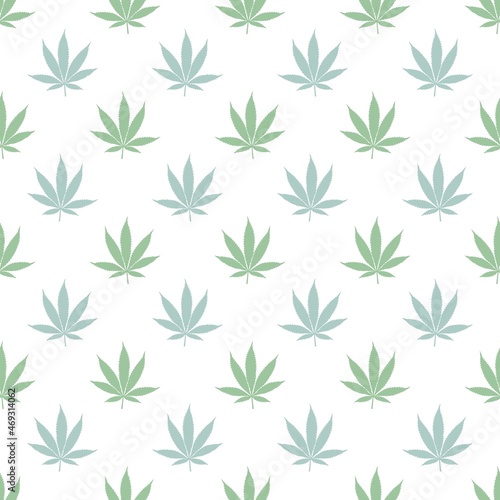 Seamless marijuana background with geometric leaves pattern