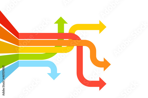 Diverging arrows template. Clipart image