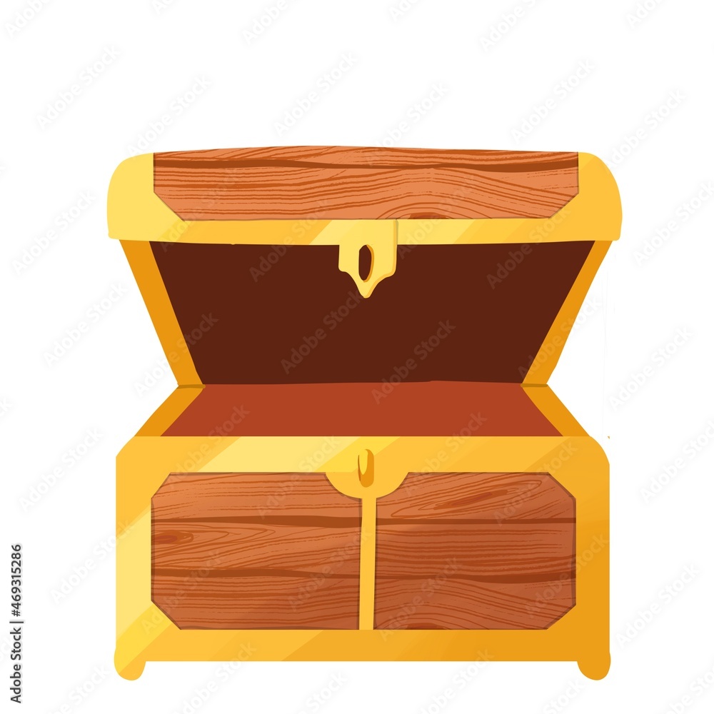 Pirate chest isolated on white background. Hand drawn illustration Pirate chest isolated on white background. Hand drawn illustration