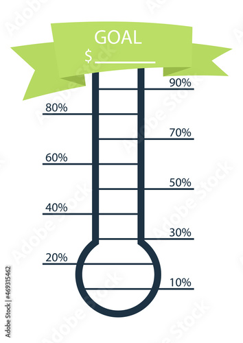 Debt Thermometer template. Clipart image photo