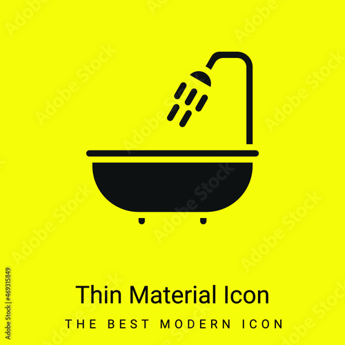 Bathtub minimal bright yellow material icon
