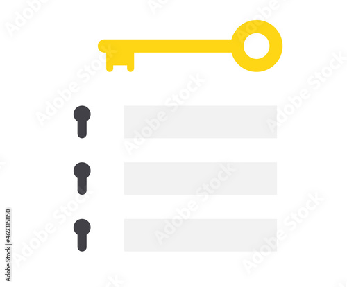 Key points checklist icon. Clipart image isolated on white background