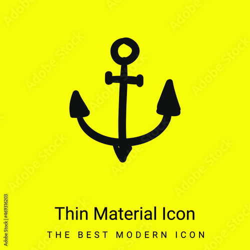 Anchor minimal bright yellow material icon