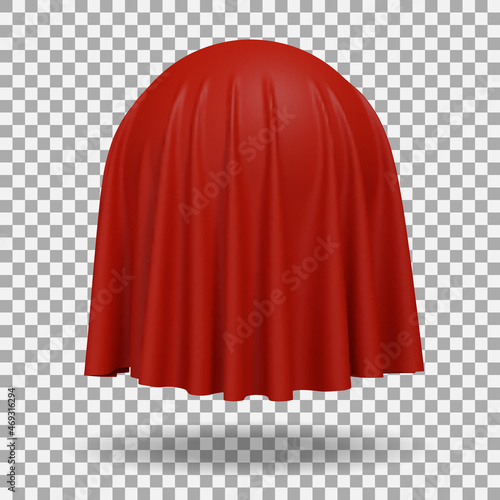 Ball or sphere covered with red fabric with shadow