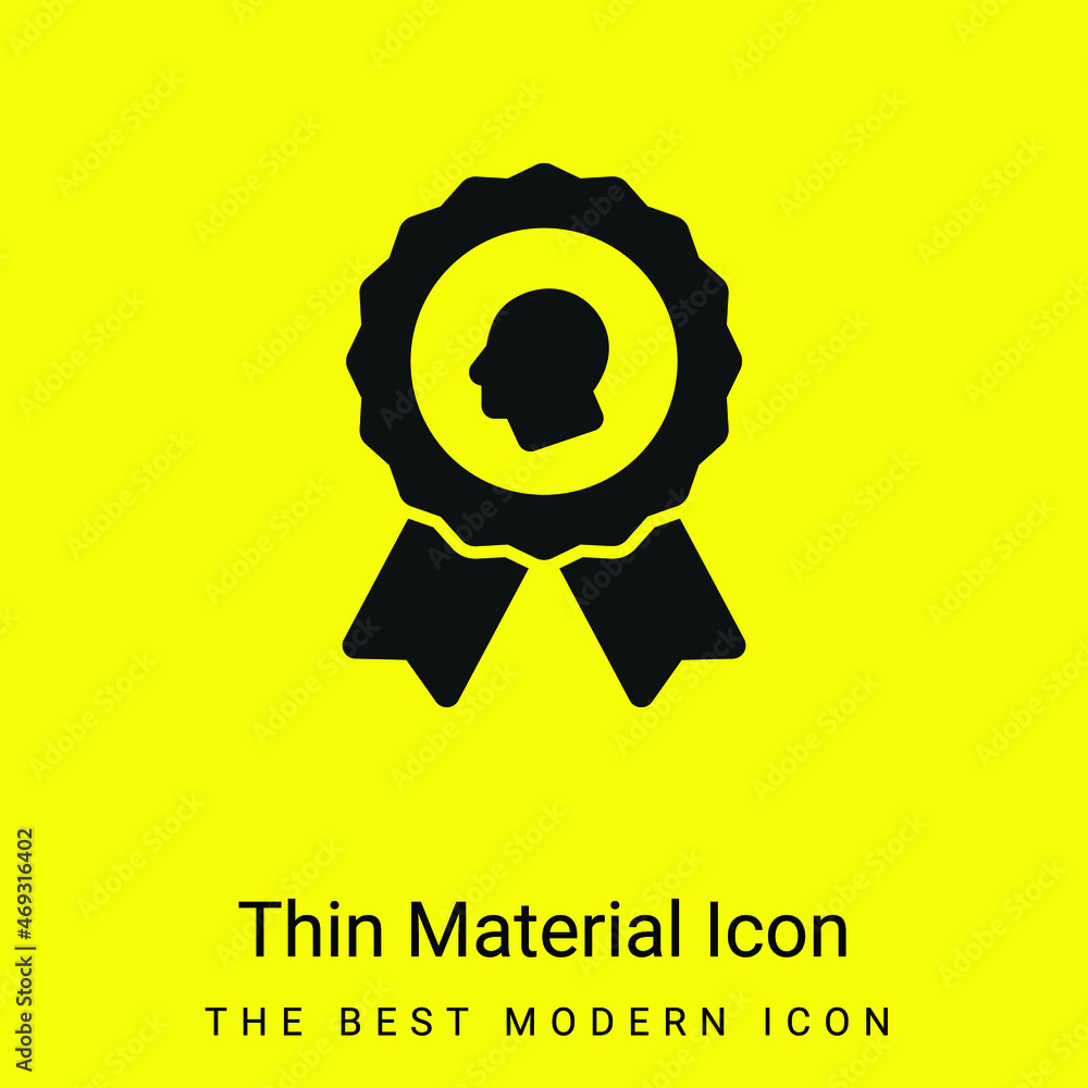 Fototapeta premium Award minimal bright yellow material icon