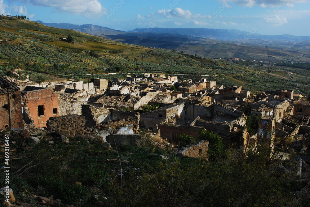 Sicily Ruins of Poggioreale earthquake Italy Europe