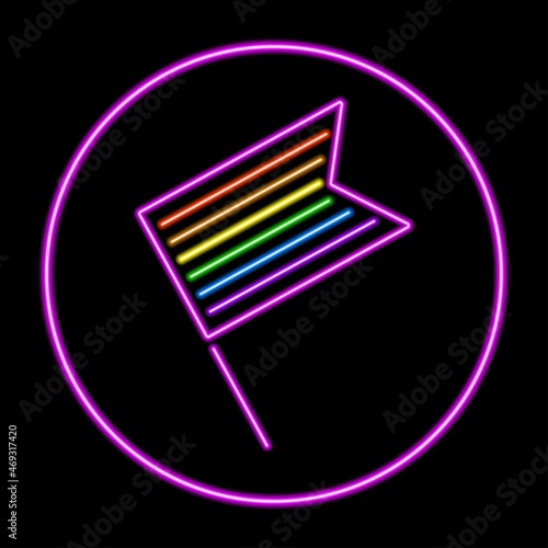 lgbt flag neon sign, modern glowing banner design, colorful modern design trends. Vector illustration.