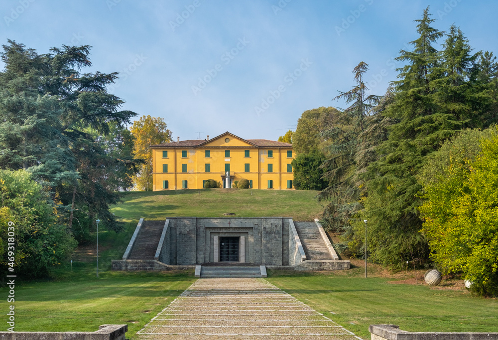 Sasso Marconi, Bologna, Emilia Romagna, Italy  Villa Griffone, house and monumetal tomb of Guglielmo Marconi.