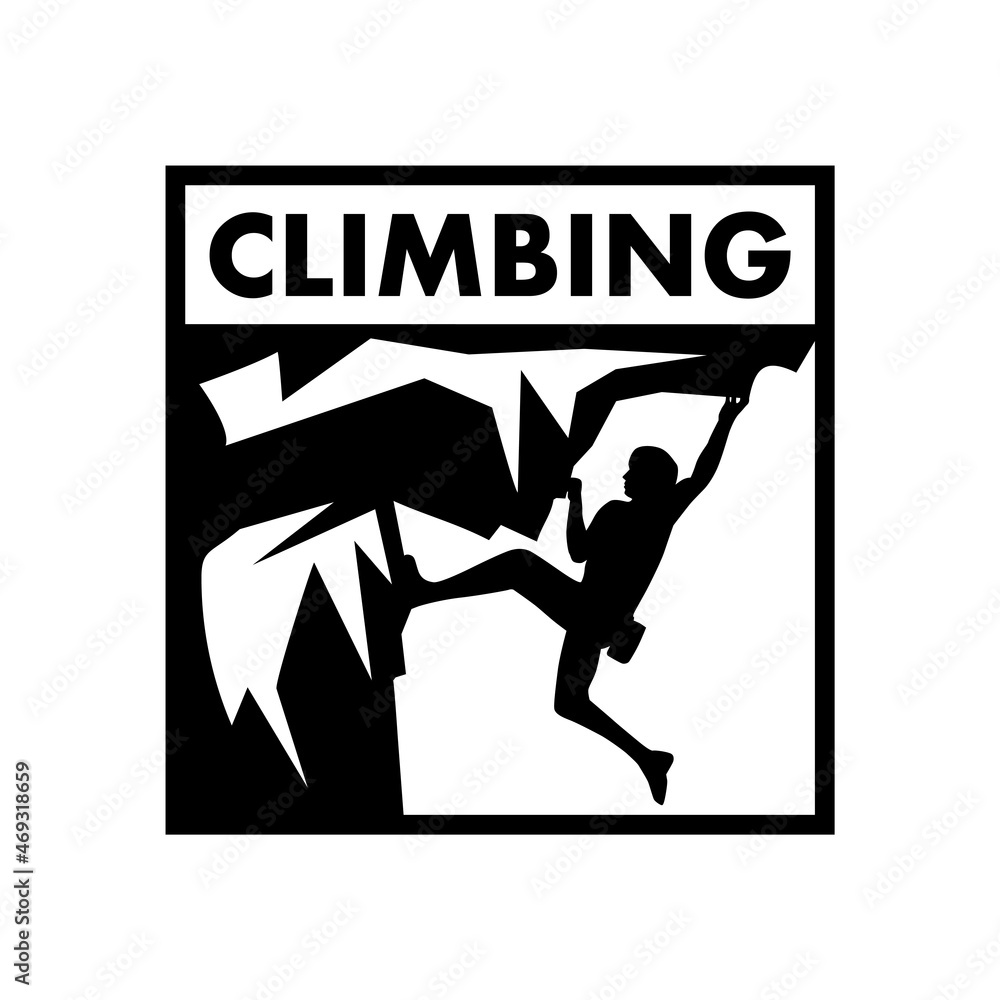 Fototapeta premium CLIMB LOGO DESIGN, IMAGE, ADVENTURE, ROCK, MOUNTAIN, INSPIRATION