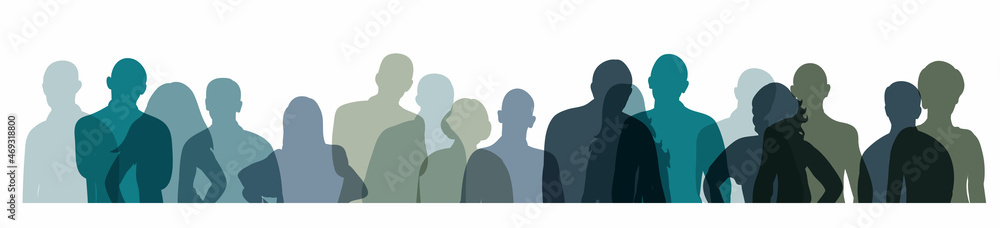 portrait people silhouette vector, isolated