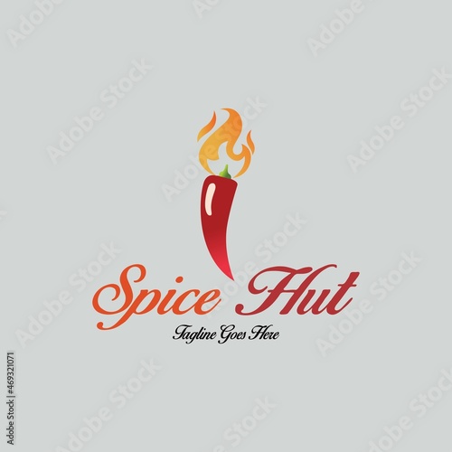 Fototapeta Spice hut logo design template. Vector illustration
