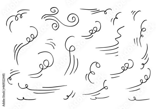 doodle wind illustration vector handrawn style isolated on white background. photo
