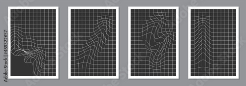 Set of trendy abstract aesthetic creative minimalist geometric composition