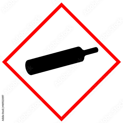Gasses under pressure (symbol gas bottle) sign
