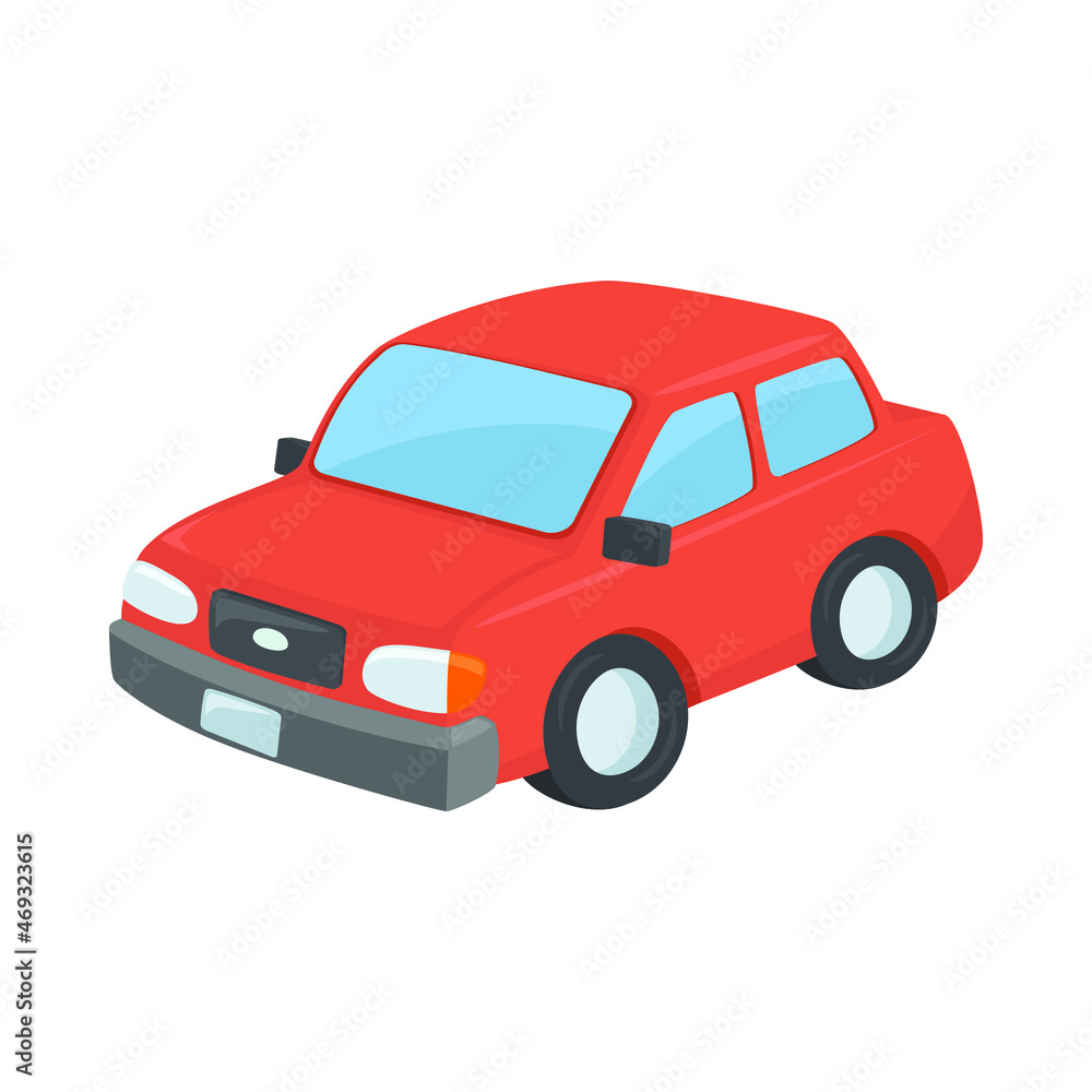 Red Car Sign Emoji Icon Illustration. Transport Vector Symbol Emoticon