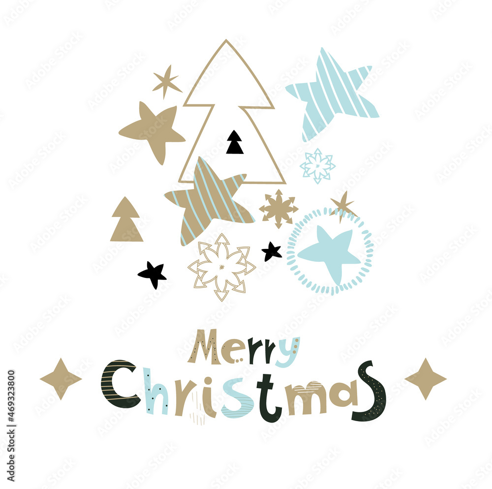 Obraz premium Christmas pattern in scandinavian style