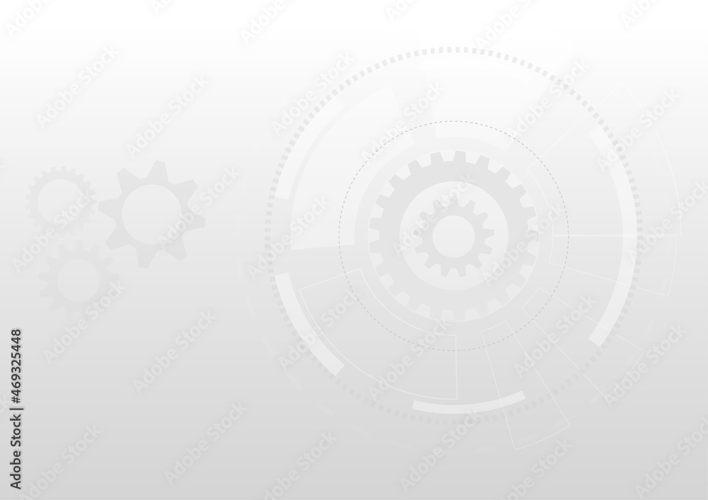 Fototapeta premium Black and white technology abstract background innovation concept vector with some elements of this image, gear ,research