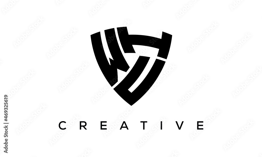 WUI letters logo, security Shield logo vector WUI letters logo, security Shield logo vector