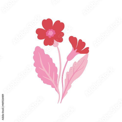 Wallpaper Mural Pink floral elements. Flower and green leaves.Modern trendy Matisse minimal style.  Floral poster, invite. Vector arrangements for greeting card or invitation design Torontodigital.ca