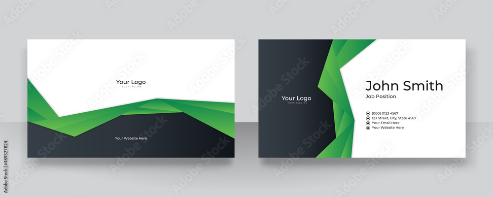 Modern elegant simple black green business card design template Modern elegant simple black green business card design template