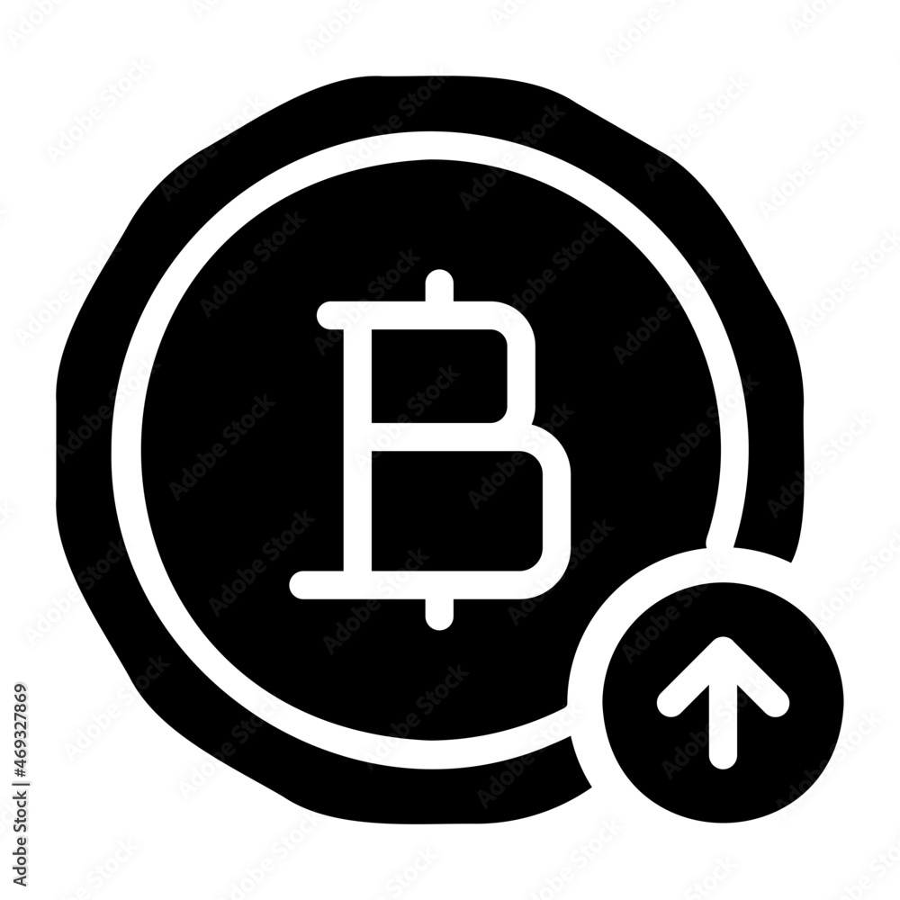 bitcoin increase glyph icon bitcoin increase glyph icon