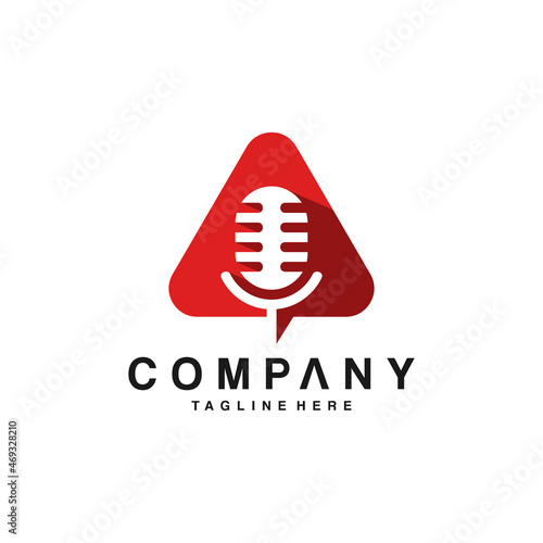 triangle podcast logo in flat style