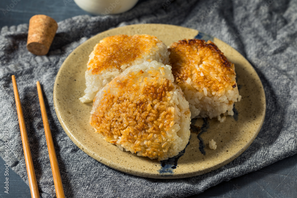 Homemade Japanese Grilled Yaki Onigiri Rice Ball