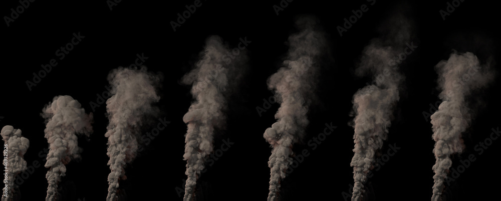 large pillar of contamination on black isolated. creative industrial 3D illustration large pillar of contamination on black isolated. creative industrial 3D illustration