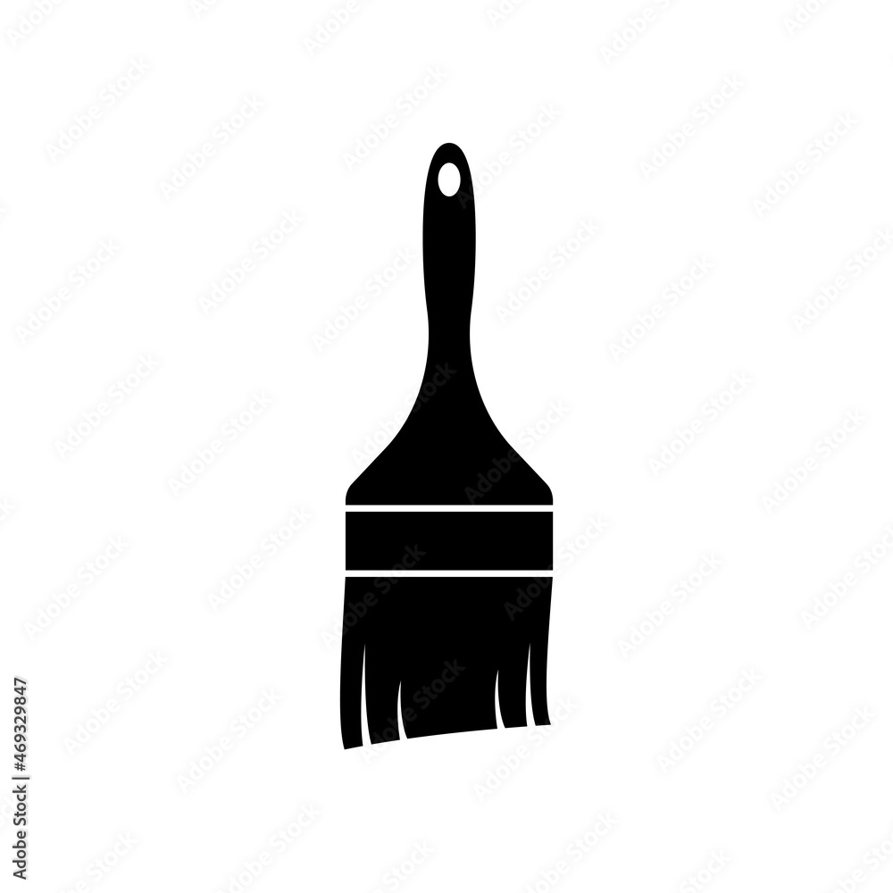 Paint brush isolated vector icon on white background. Flat brush icon for concept design. Symbol, logo illustration. Paint brush isolated vector icon on white background. Flat brush icon for concept design. Symbol, logo illustration.