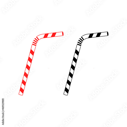 Straws, great design for any purposes. Straws plastic vector icon on white background. Vector set.