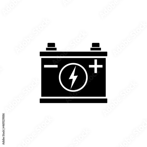 Car battery vector icon on white background. Vector isolated symbol illustration. Transportation service.