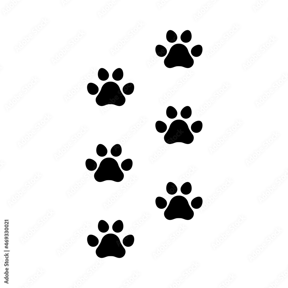 Pet paw vector icon. Modern pet paw, great design for any purposes. Vector silhouette.