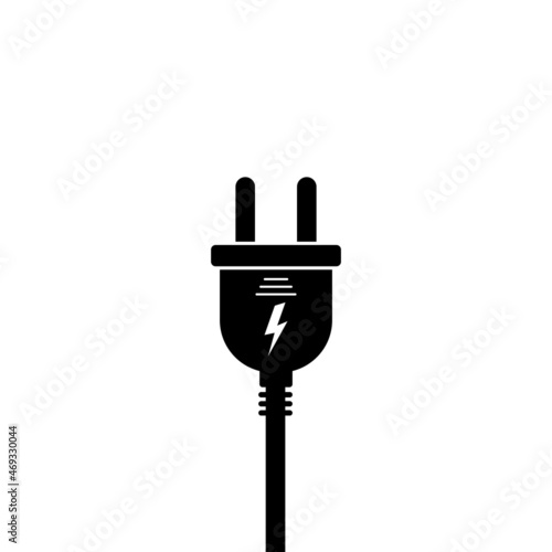 Power plug vector icon on white background. Vintage power plug, great design for any purposes. Isolated vector illustration.  photo