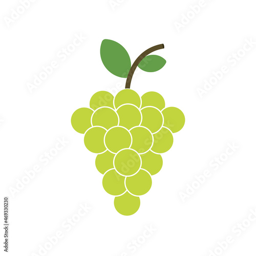 Green grape vector icon on white background. Grape icon, great design for any purposes. Vector isolated symbol illustration.