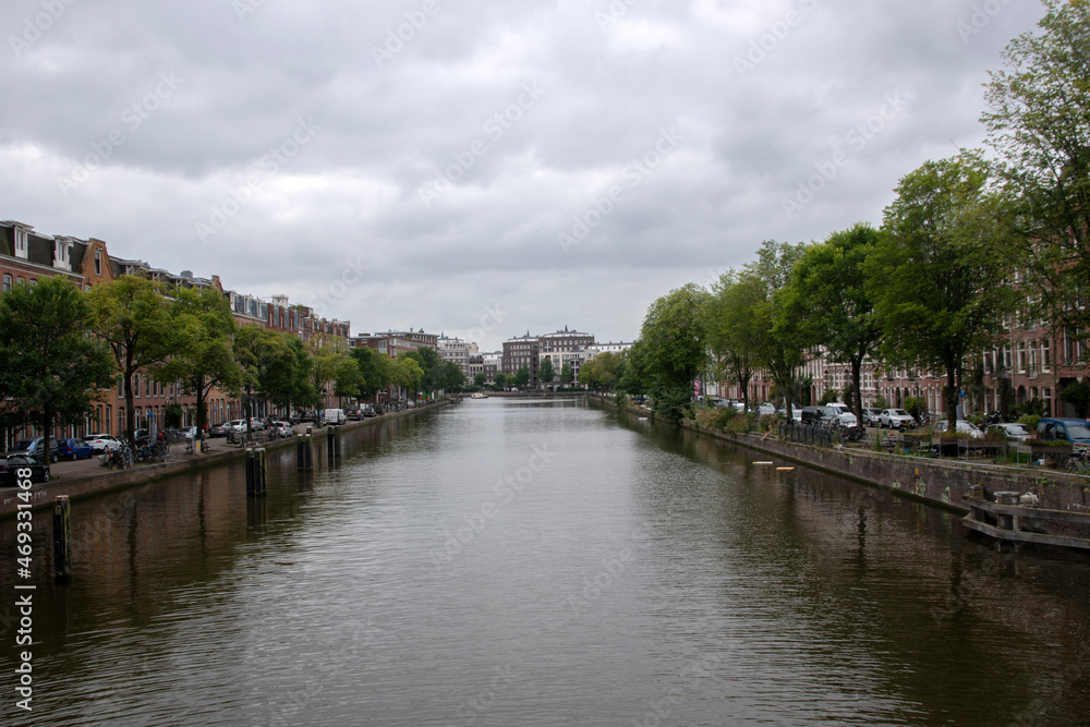 View From The Kattenslootbrug Bridge At Amsterdam The Netherlands 2-9-2021