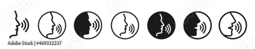 Talking icon vector set illustration