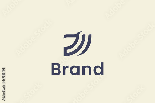simple dragon line modern logo design 