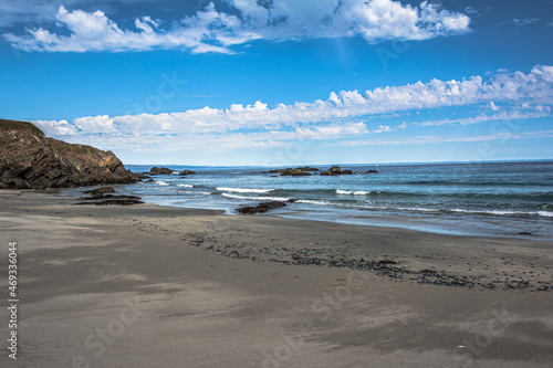 Sand beach along Fort Bragg coast, California 