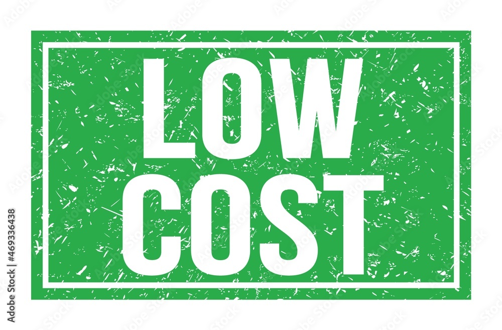 Fototapeta premium LOW COST, words on green rectangle stamp sign