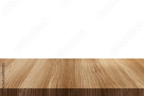 Nature wood table isolated on white background