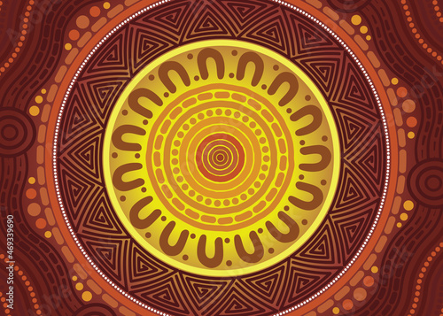 Aboriginal style of circle artwork
