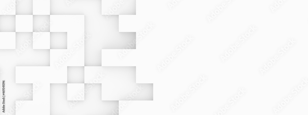 Randomly positioned inlay white square cube boxes block background wallpaper banner template with copy space Randomly positioned inlay white square cube boxes block background wallpaper banner template with copy space