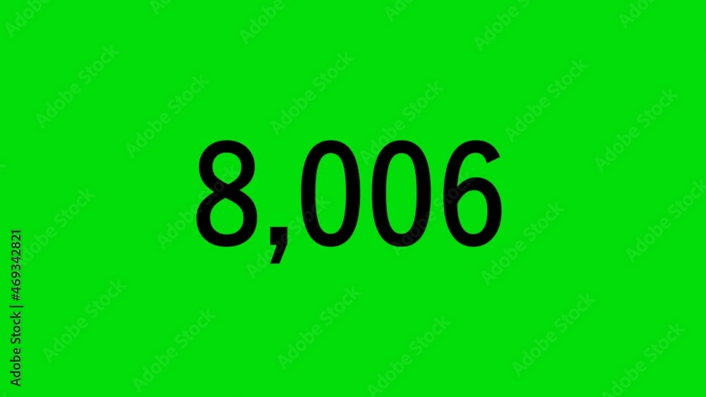 Rapidly Increasing Numbers Of Anything. Counter With Black Digits On Green Chroma Key, From Zero To Ten Thousand