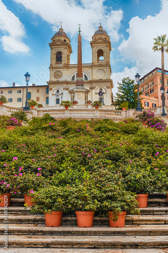 Church of Trinita dei Monti, iconic landmark in Rome, Italy