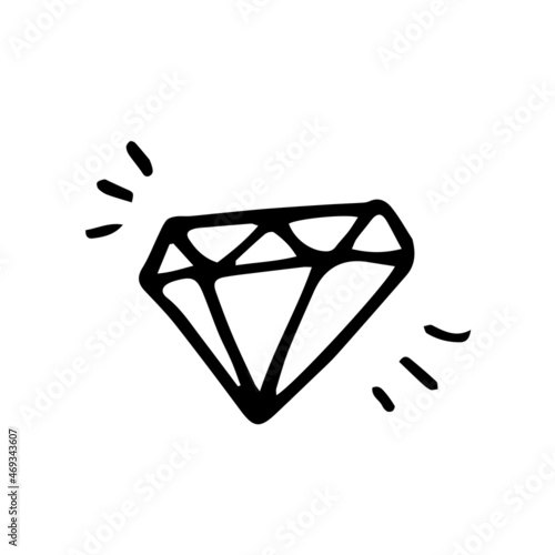 Shining diamond vector illustration hand drawn