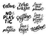100 Natural Vector Lettering Stamp Illustration slogan calligraphy